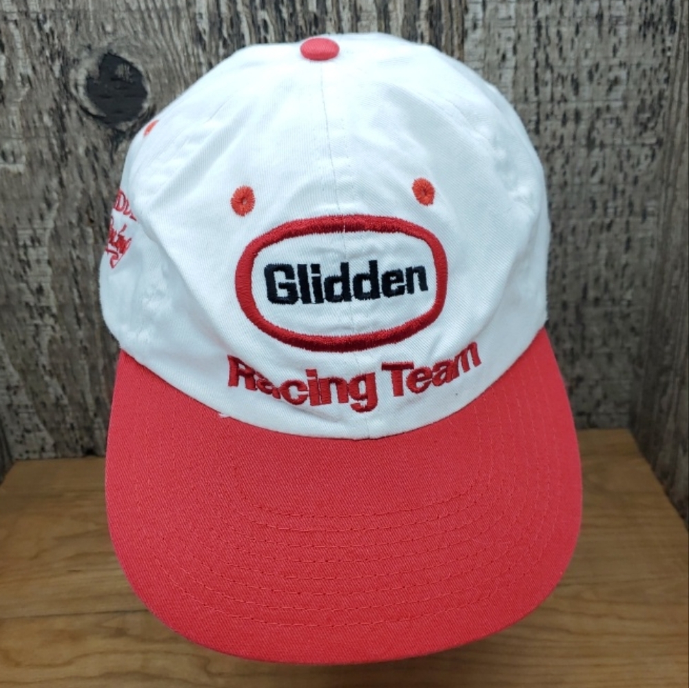 Glidden Strapback Hat Cap Paint Racing Team Spell Out Vintage  Adjustable OS